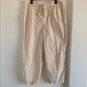 Lou & Grey Cream Pants Relaxed Fit Elastic Waist